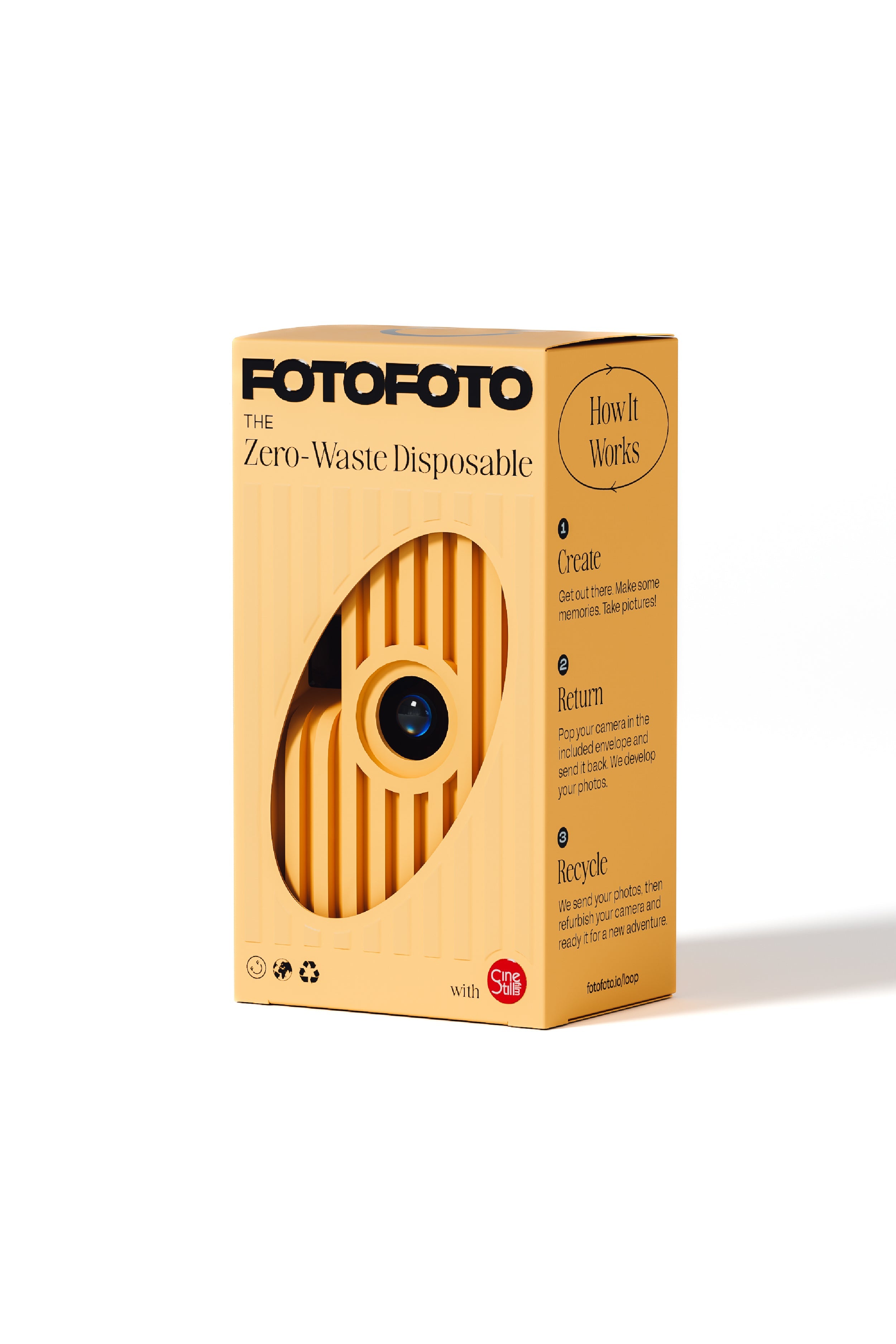FOTOFOTO FF-1 Zero-Waste 35mm Film Camera – 100% Recycled, Orange