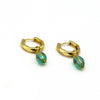 Fair Anita Faceted Pendant Hoops styled as a gift — ethically handmade drop earrings in recycled brass