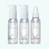 Plaine Products Plastic-Free Facial Care Trio including face wash, toner and moisturizer in refillable aluminium bottles