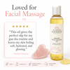 Lightweight organic facial massage oil being applied to skin for gua sha routine