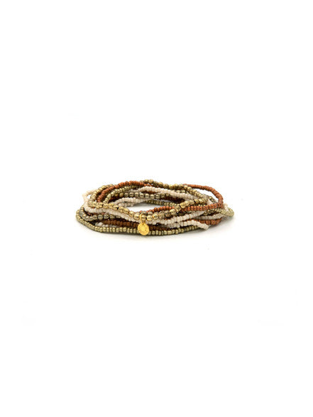 Fair Anita Burst Bracelet Set in gold tones worn stacked on a wrist