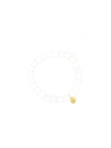 Fair Anita white agate burst charm bracelet flat lay product shot