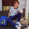 Mon Coeur Navy Jogger styled on a child outdoors, available in sizes 1Y to 12Y