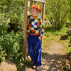 Mon Coeur Fall Checkered Sweatshirt for kids styled for everyday wear, crafted from sustainable organic and recycled cotton