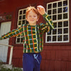 Kids Fall Grid Sweatshirt – Organic & Recycled Cotton | Mon Coeur