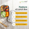 Ecozoi 3-Compartment Stainless Steel Bento Lunch Box – Leakproof, 24 Oz