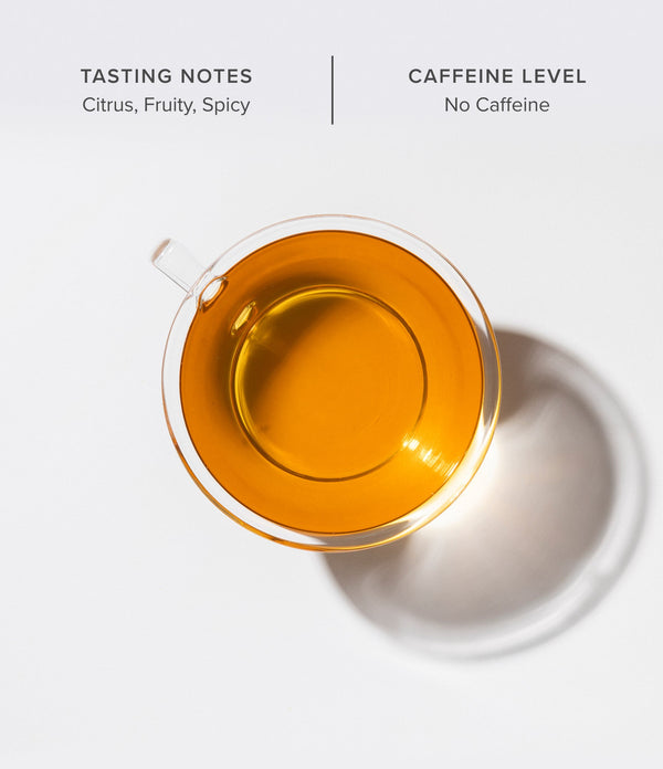 Steeped cup of Art of Tea Feel Better herbal blend – warm and enlivening Ayurvedic tea