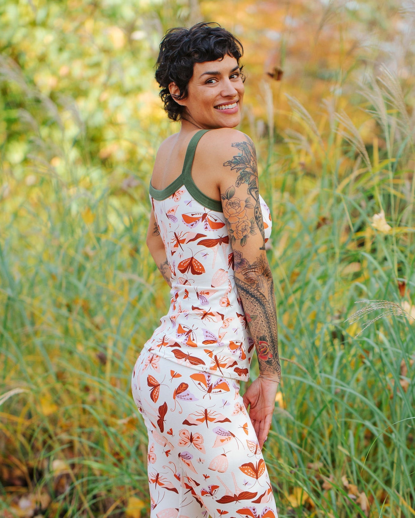 Field Study Cami by Thunderpants USA — moth illustration detail, locally made in Oregon