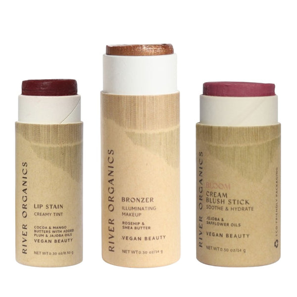 🌸 Lip + Highlighter + Blush Set – Naturally Radiant Beauty in 3 Simple Steps