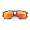 Flash Zebrawood sunglasses lifestyle shot, worn outdoors in natural light