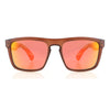 Close-up of Flash wooden sunglasses showing African Zebrawood grain detail