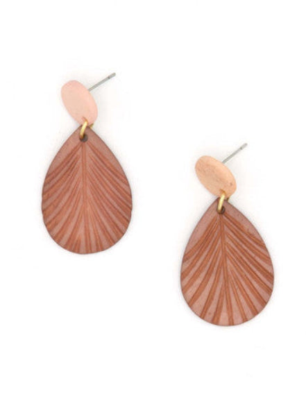Fair Anita Flora Drop Earrings — ethically made nickel-free earrings in peach and pink