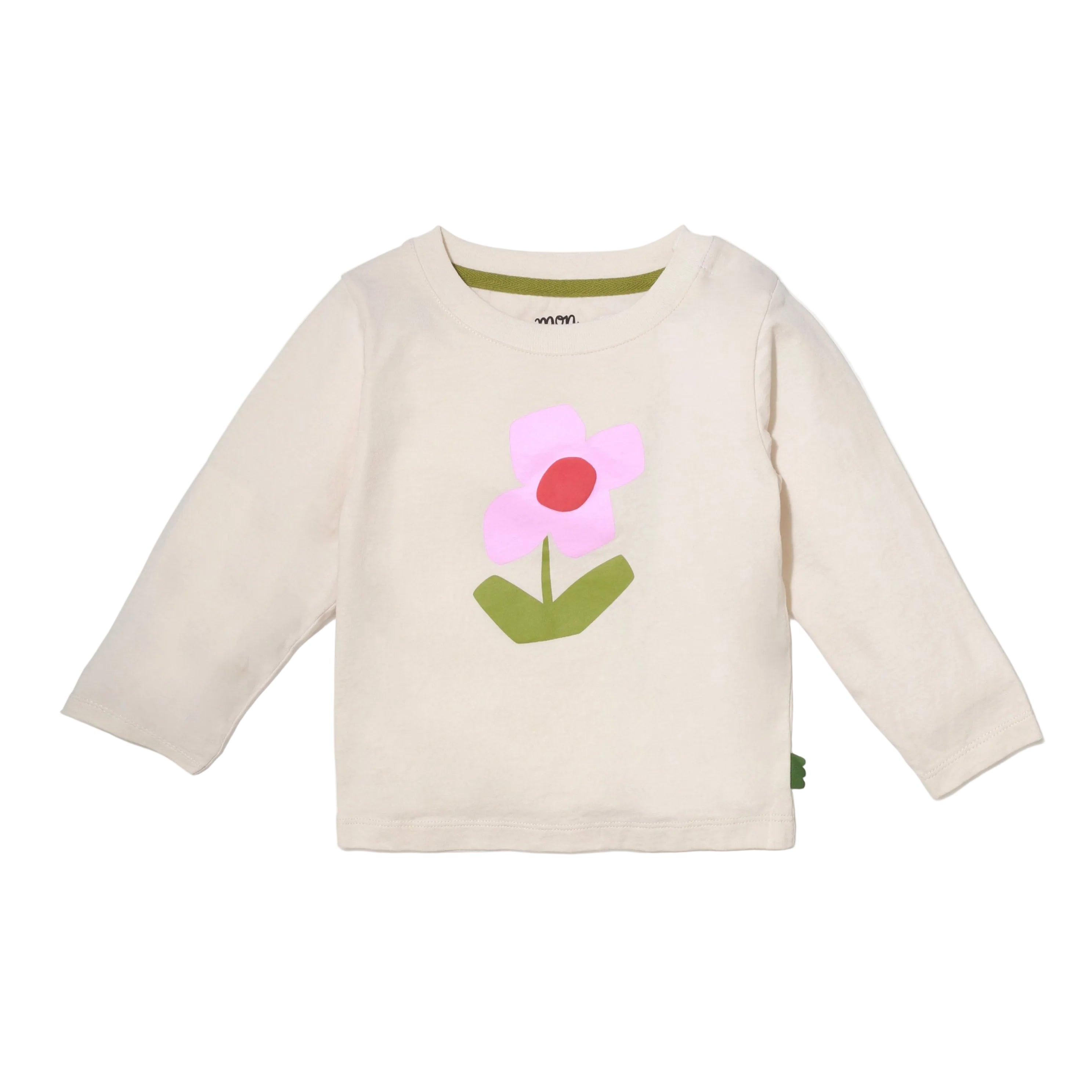 Mon Coeur recycled cotton flower print baby long-sleeve t-shirt, front view