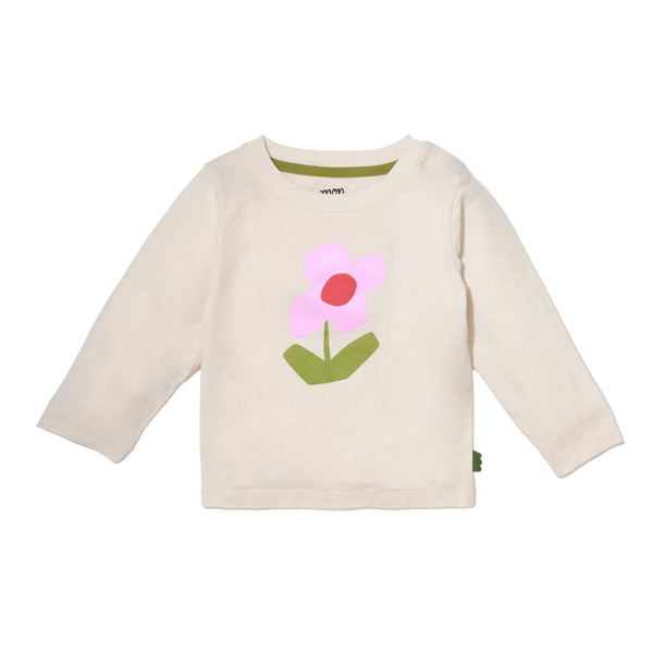Mon Coeur recycled cotton flower print baby long-sleeve t-shirt, front view
