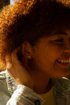 Fair Anita Crystal Curve Sterling Silver Stud Earrings and Frosting Crystal Ring styled together