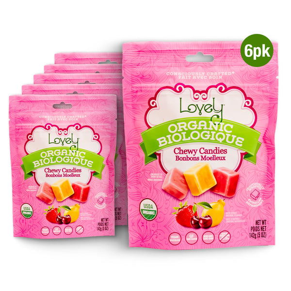 Organic Chewy Candies - Strawberry, Cherry & Lemon Fruit Chews