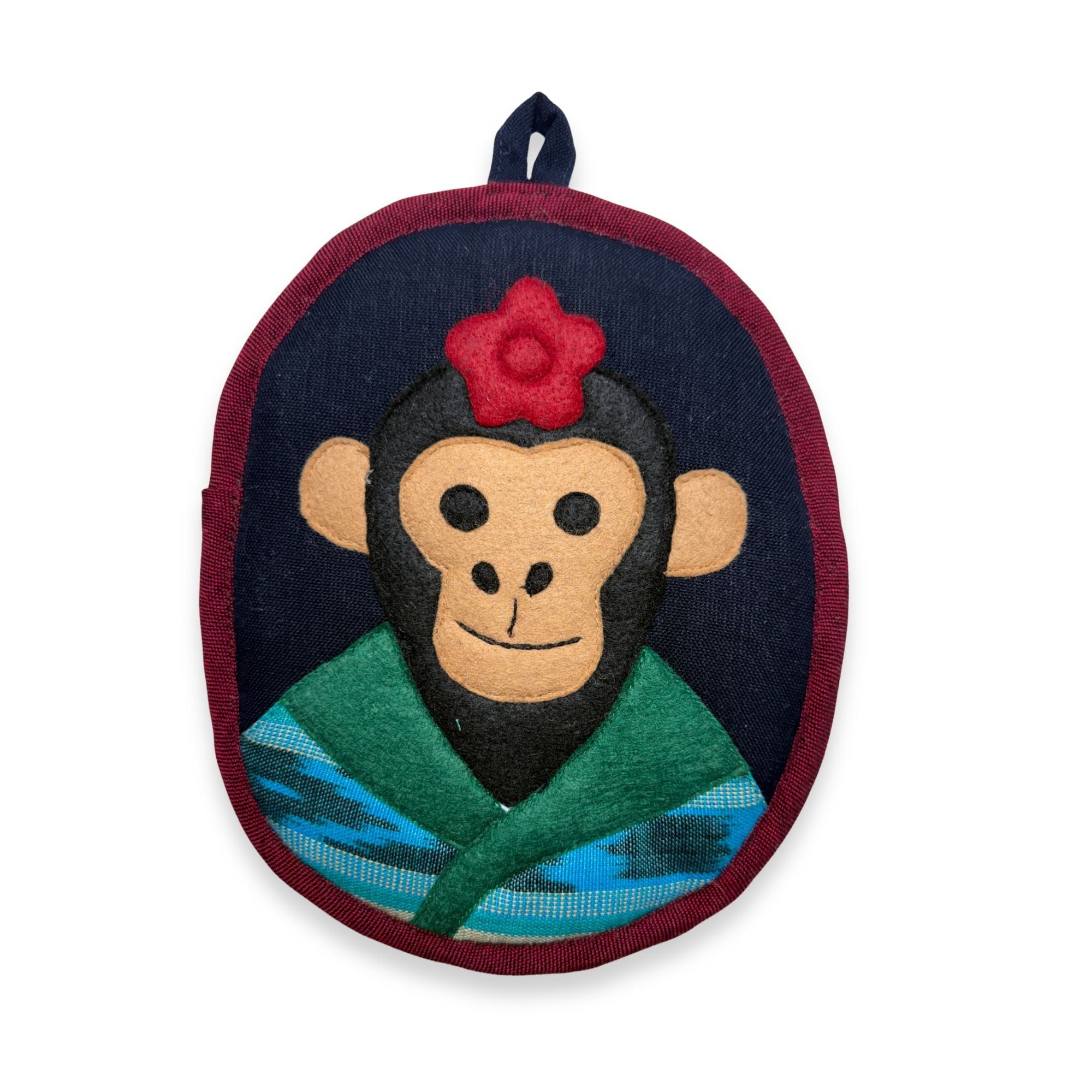 Fulang-Chang the Monkey Potholder, handwoven by women artisans in Guatemala