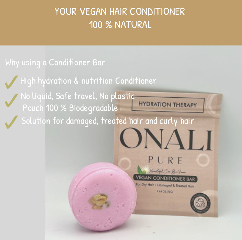 Biodegradable conditionner Bar for Dry, Damaged Hair