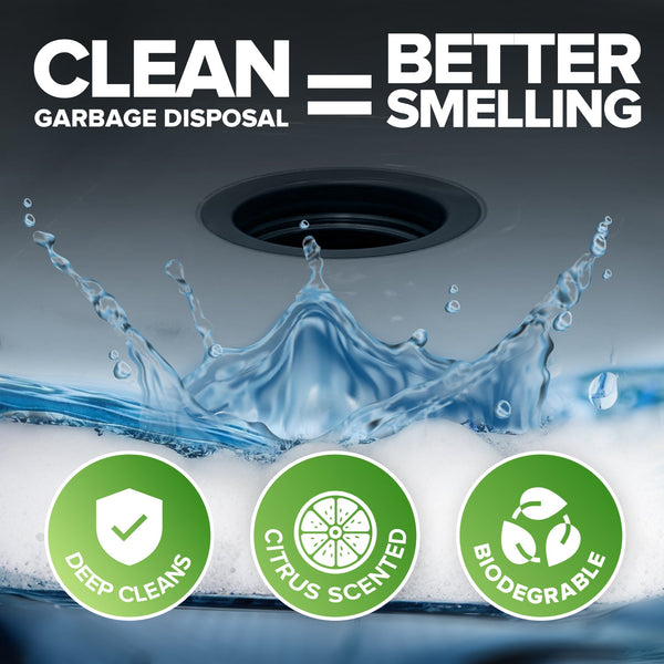 Garbage Disposal Cleaner Deodorizer Tablets Heavy Duty, Odor Eliminator, Degreaser, Dissolves Organic Waste