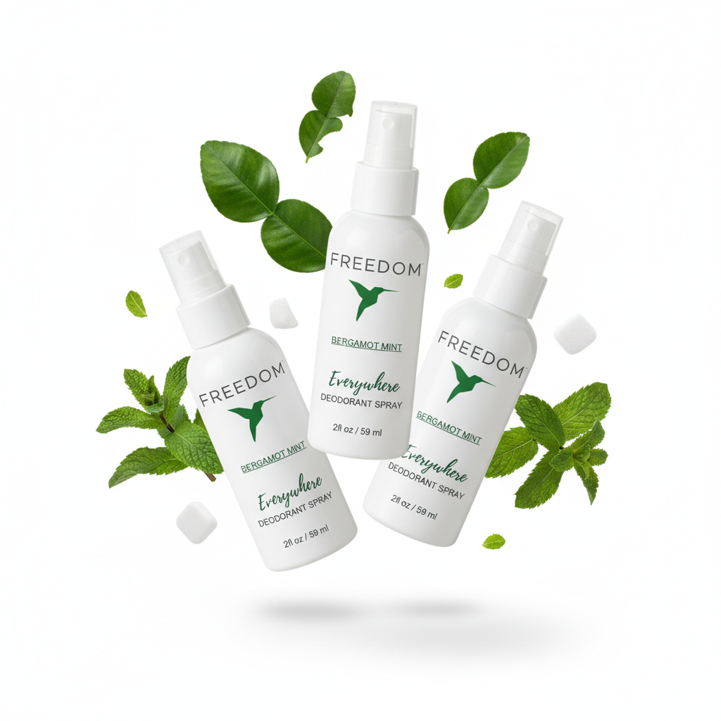 Freedom Natural Deodorant Spray – 2oz Travel Size, TSA Approved