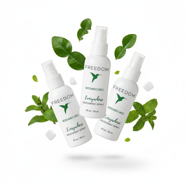 Freedom Natural Deodorant Spray – 2oz Travel Size, TSA Approved
