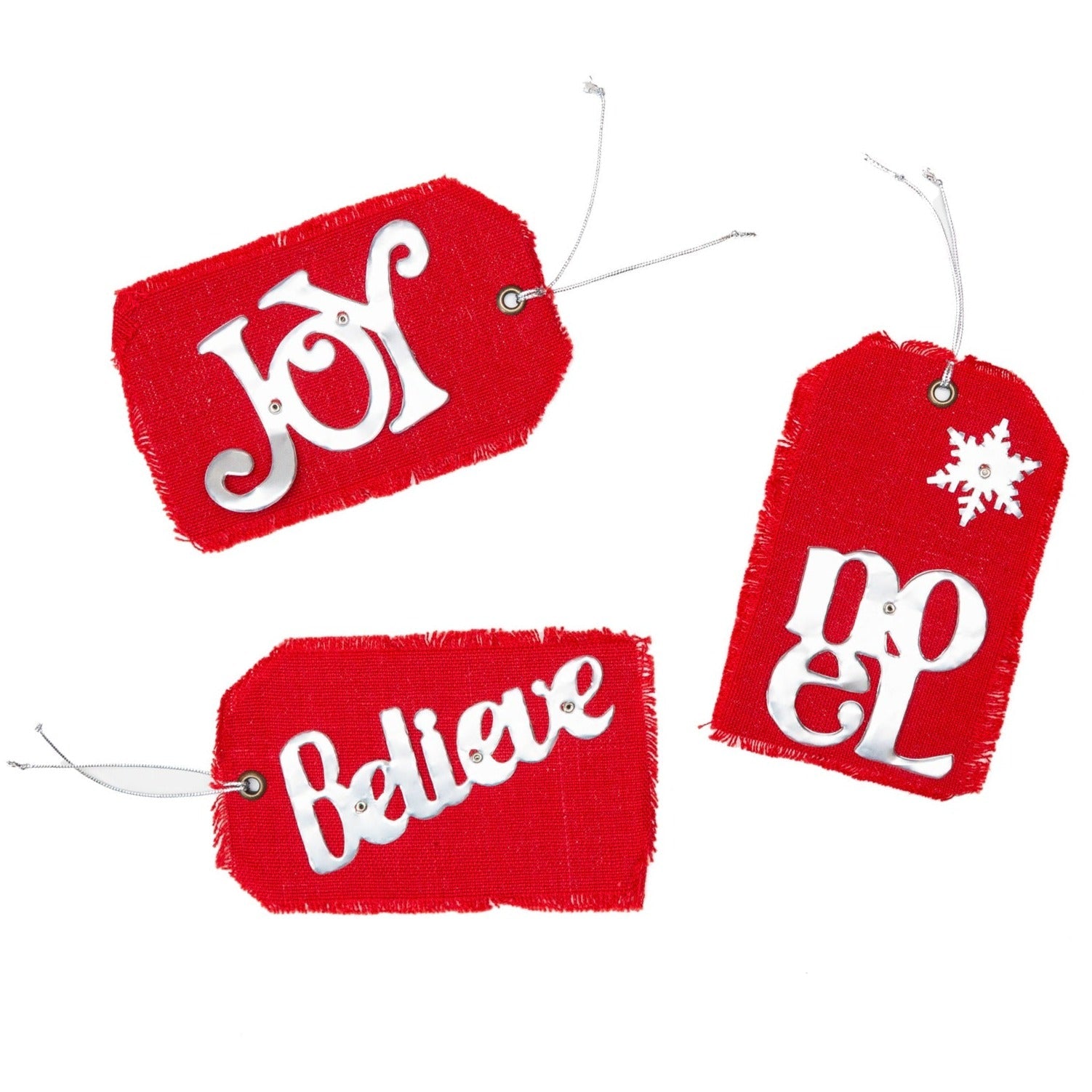 Add a festive and eco-friendly touch to your holiday gifts with our Recycled Aluminum Christmas Gift Tags. These handcrafted tags feature uplifting messages and are perfect for trees, packages, or homemade presents. Order yours today!