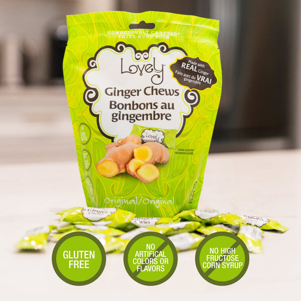 Ginger chew ingredient and product claims for the Ginger Essentials Box