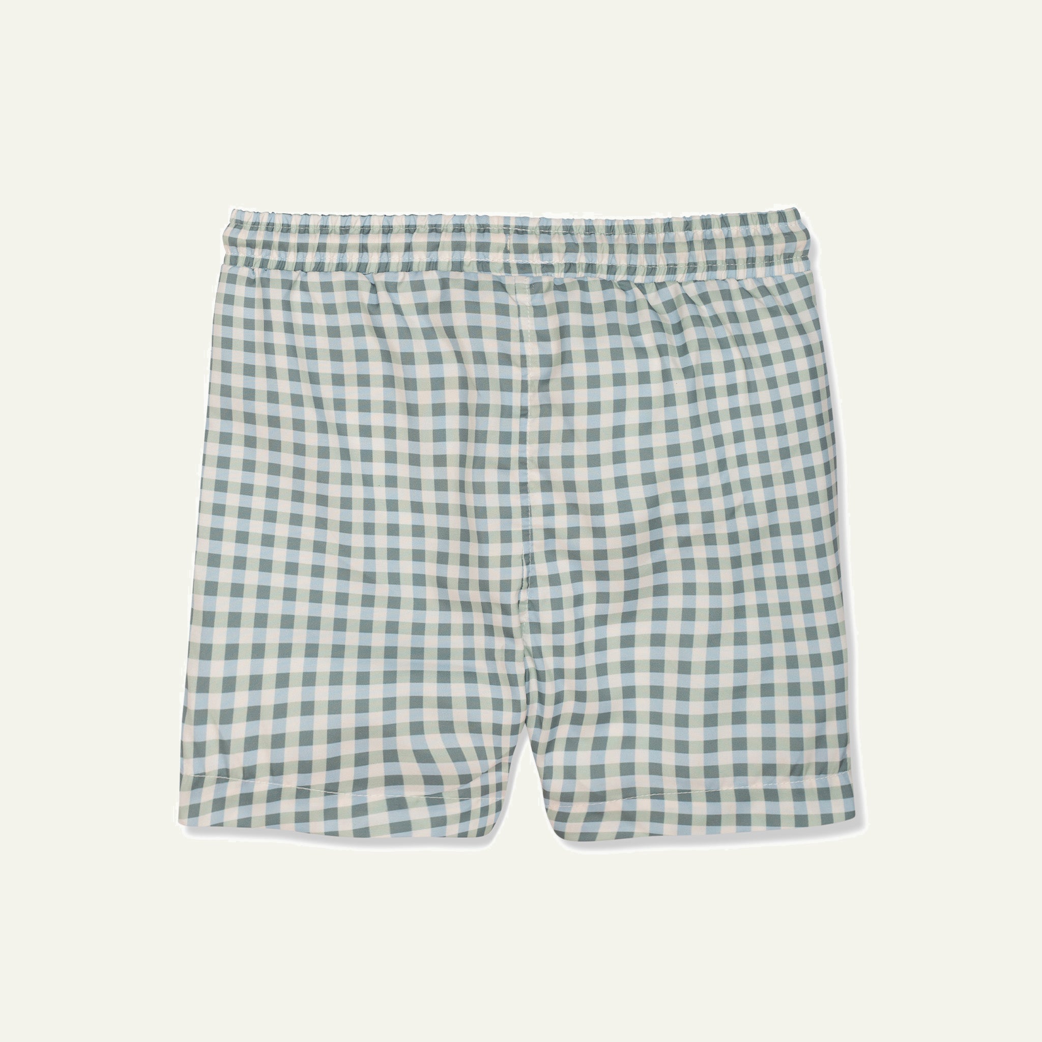 Seaqual Recycled Polyester Blue Gingham Kid Swim Trunks