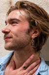 Fair Anita strawberry glass charm earrings shown alongside deep sea and forestry brass styles