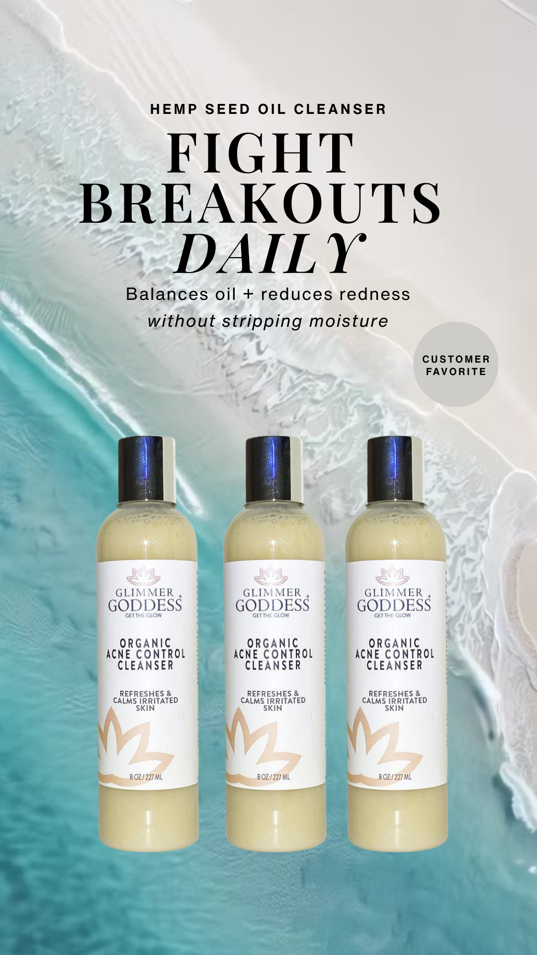 Organic Acne Cleanser with Hemp Seed Oil – Face & Body Wash