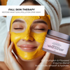 Glimmer Goddess Pumpkin Enzyme Face Mask shown with natural ingredients including flaxseed and pumpkin
