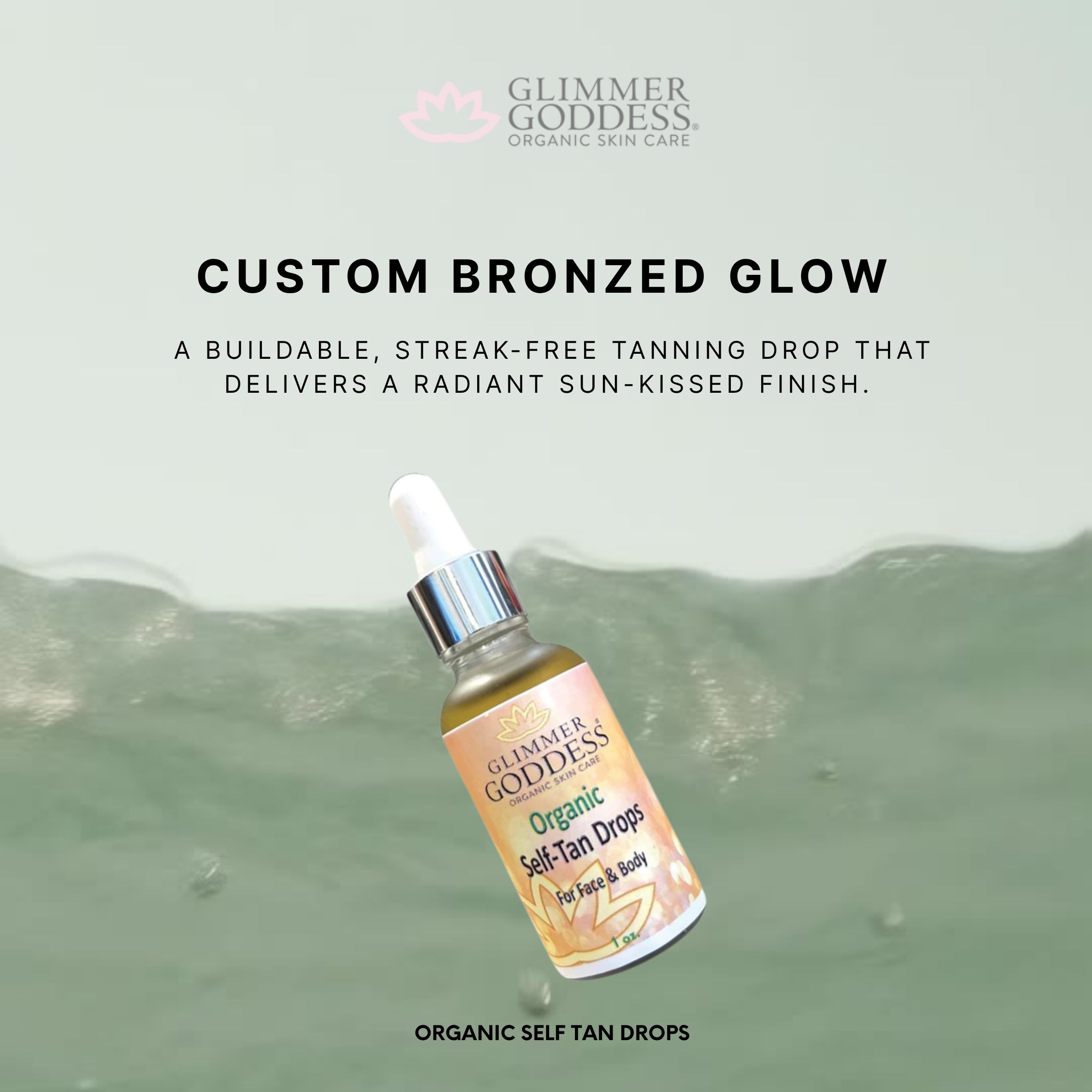 ✨ Organic Self Tan Drops for Face & Body – Customizable, Natural Glow in 1 oz