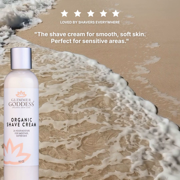 Glimmer Goddess Organic Shave Cream – Soothing Aloe, Coconut & Shea Butter