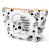 Close-up of Glow Cosmetic Bag featuring 'Ain't nothing gonna stop my glow' print by Artifacts of Joy