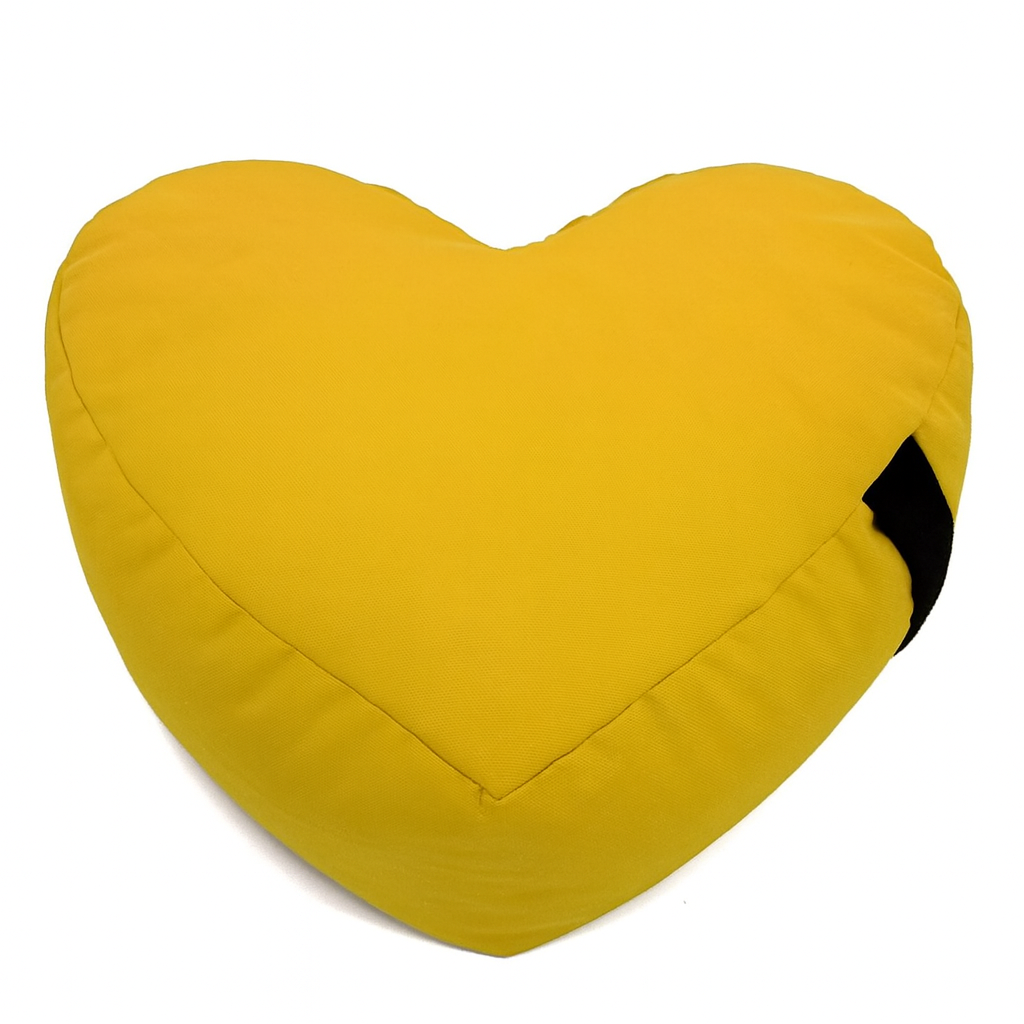 Heart Shaped Zafu Meditation Cushion - Cotton & Buckwheat Hulls