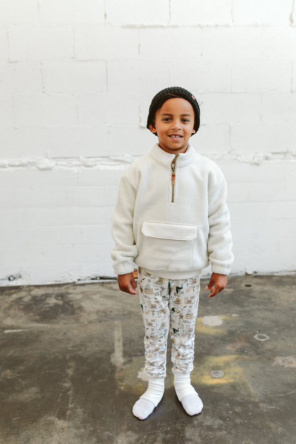 SHERPA ZIP PULLOVER | ALABASTER