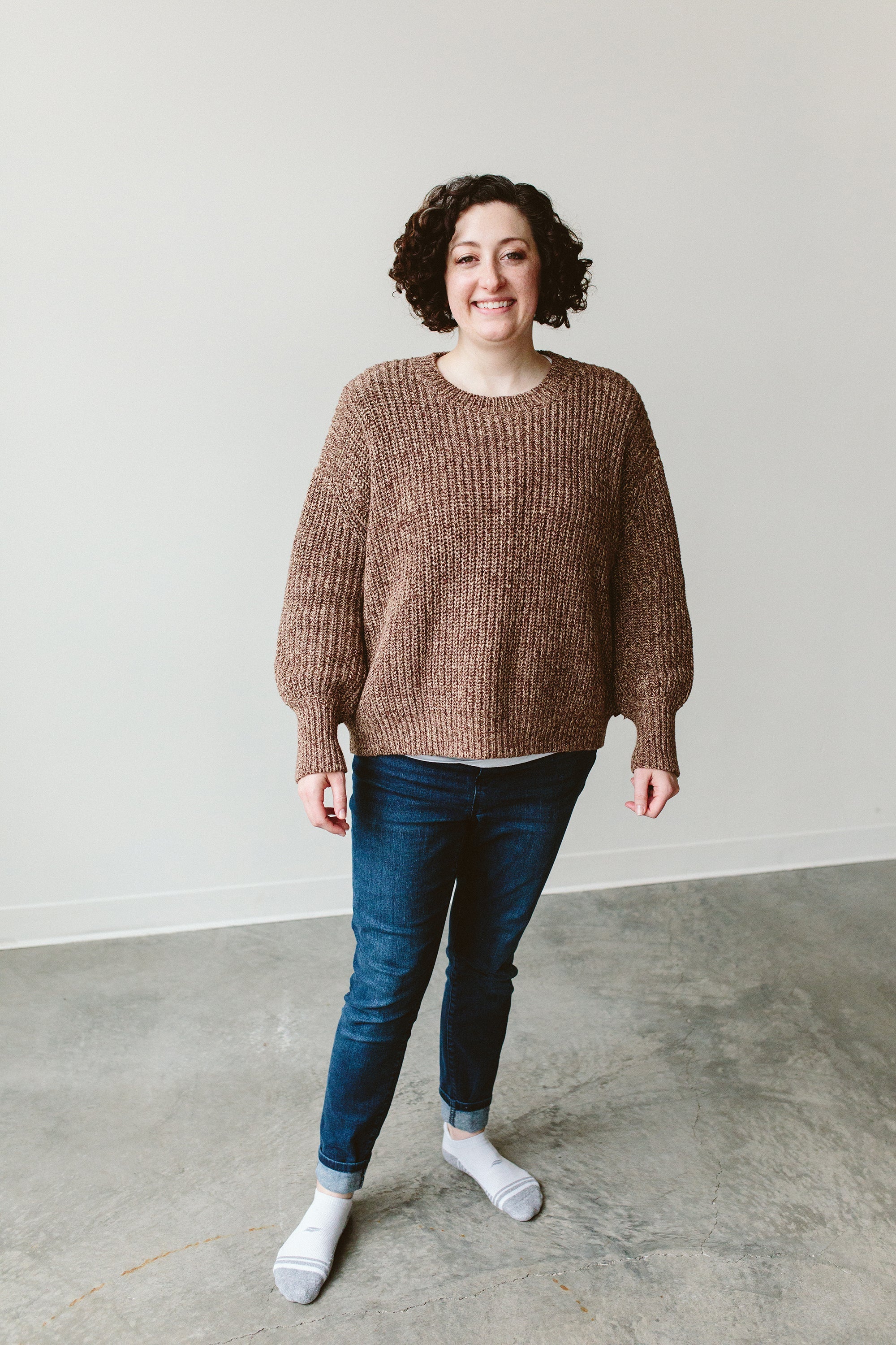 ADULT CHUNKY KNIT SWEATER | BARK