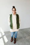 ADULT SHERPA/CORDUROY REVERSIBLE VEST | SPRUCE