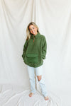 ADULT SHERPA ZIP PULLOVER | SPRUCE