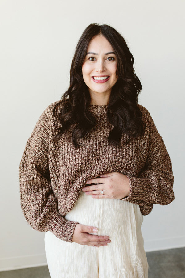 ADULT CHUNKY KNIT SWEATER | BARK