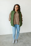 ADULT SHERPA/CORDUROY REVERSIBLE VEST | SPRUCE