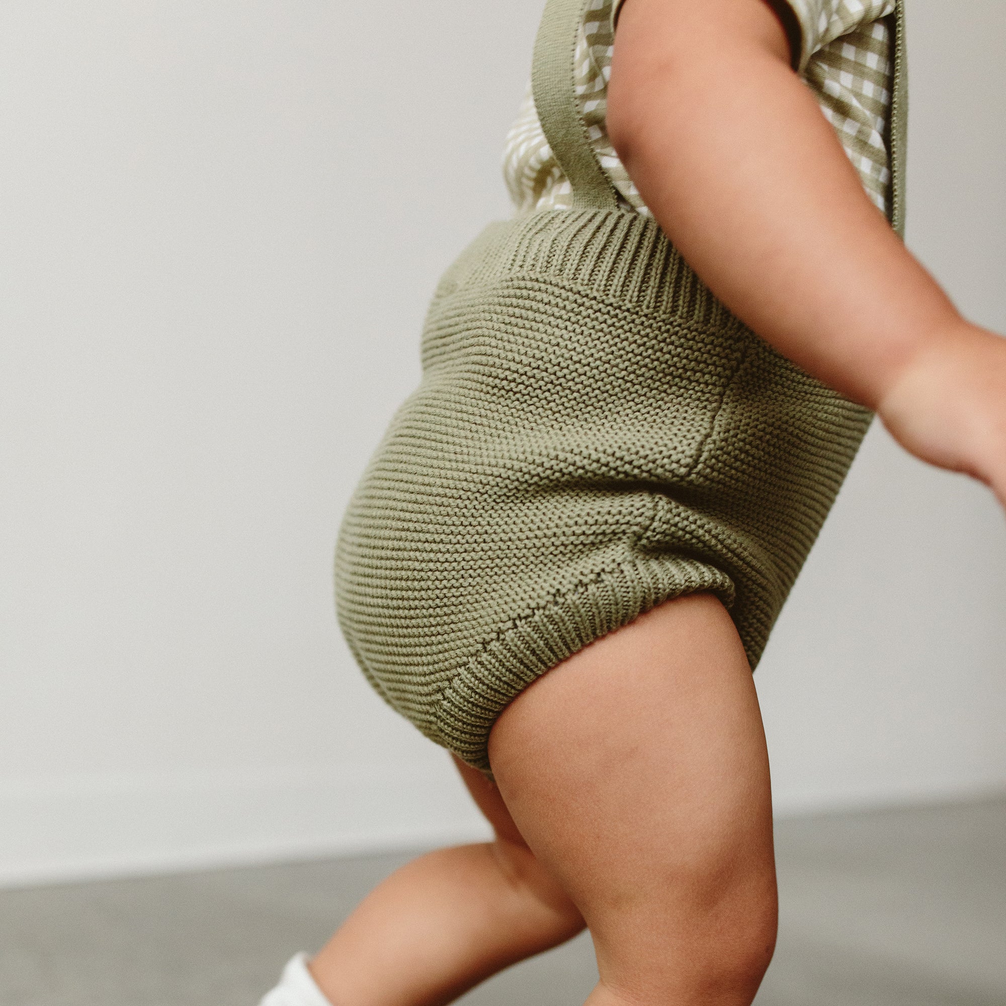 KNIT SUSPENDER BLOOMERS | ARTICHOKE