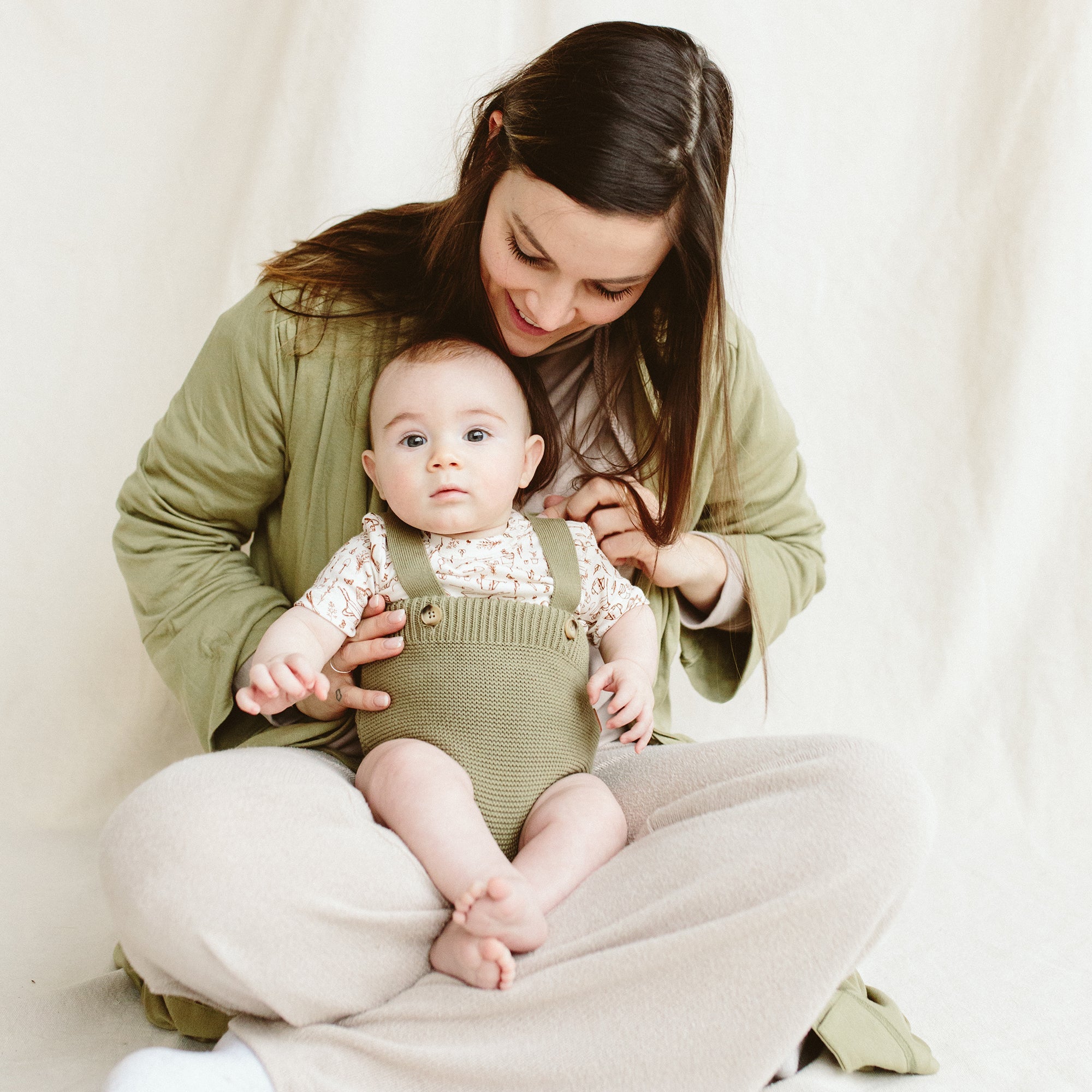 KNIT SUSPENDER BLOOMERS | ARTICHOKE