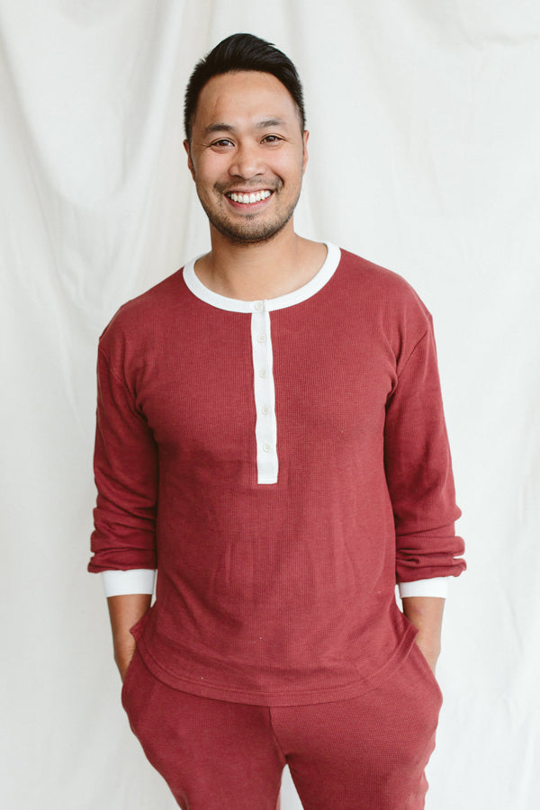 MENS THERMAL TOP | COCOA + CREAM | FITS SNUG