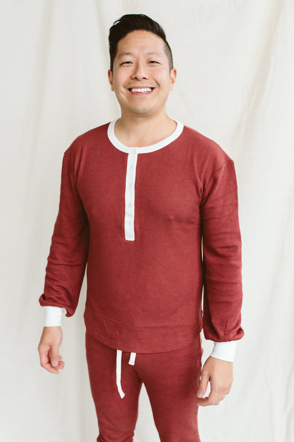 MENS THERMAL TOP | COCOA + CREAM | FITS SNUG