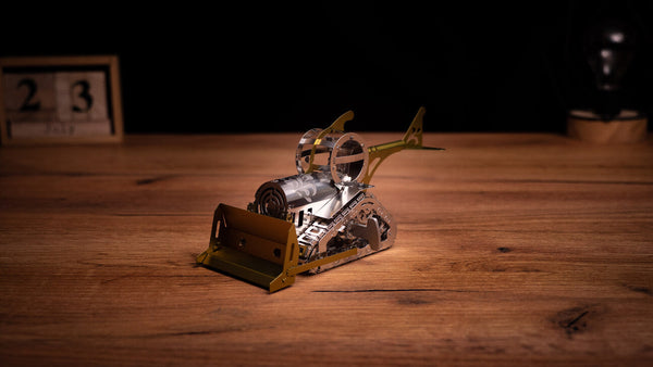 Graceful Cat Bulldozer model kit parts and assembled build