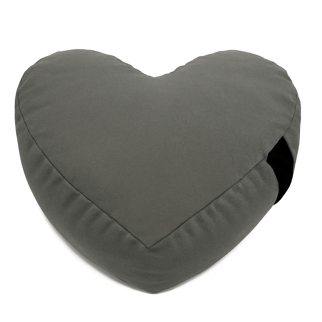 Heart Shaped Zafu Meditation Cushion - Cotton & Buckwheat Hulls