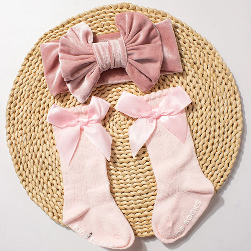 Close-up of organic cotton headband from the Velvet Headband Socks Set