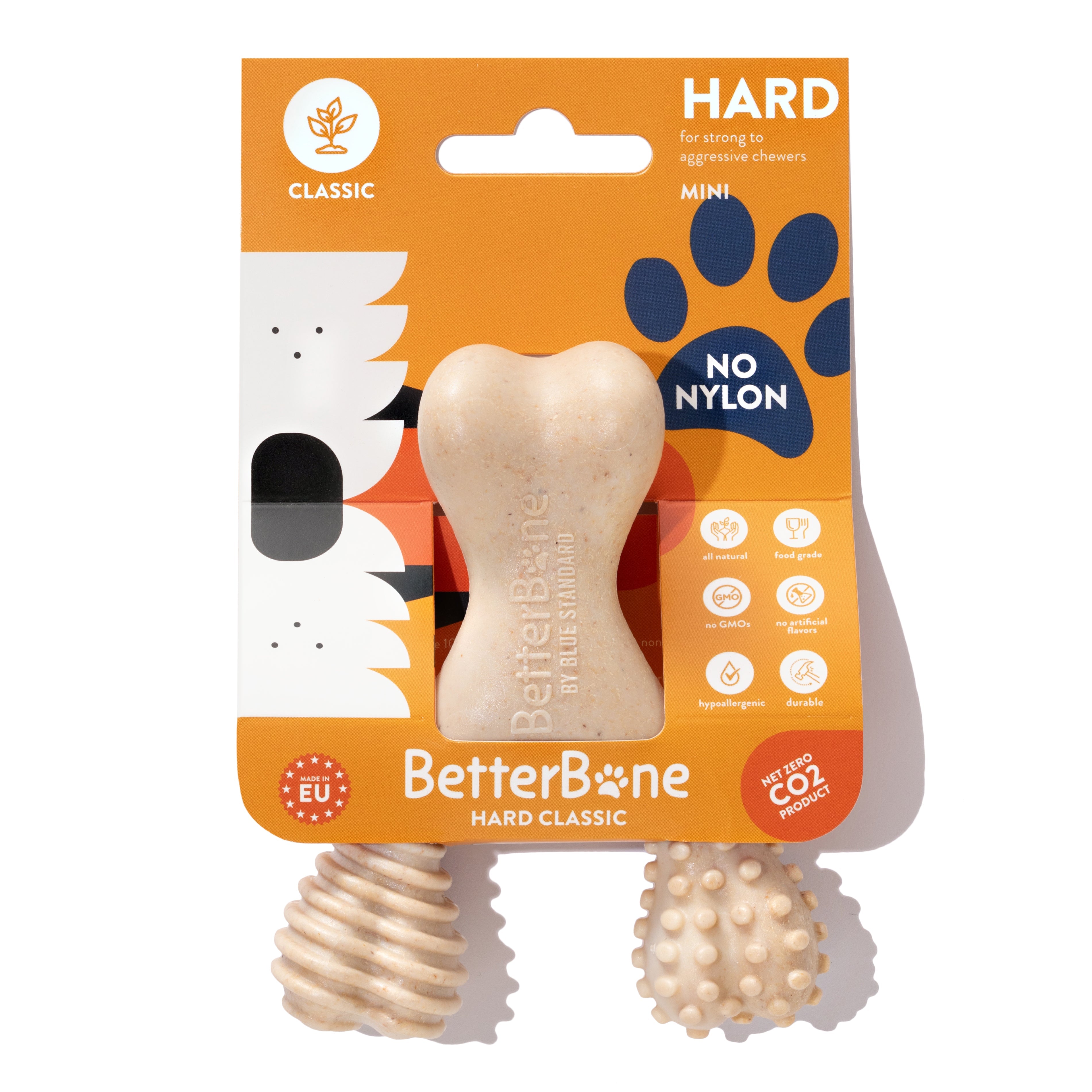 BetterBone hard classic dog chew toy packaging on a white background