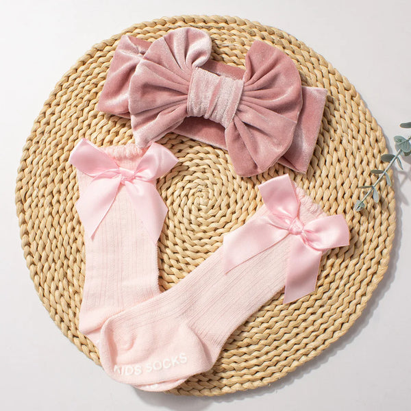 Velvet Headband Socks Set in organic cotton by Ryan and Remi